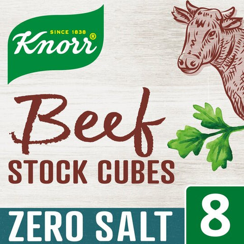 Knorr Beef Stock Cubes Zero Salt 8 cubes, 72g Best Before 5/24