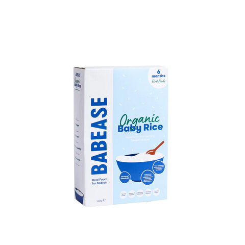 Babease Organic Baby Rice, Weaning 4 Months+ 160g, best before 21/08/24, box may come dented