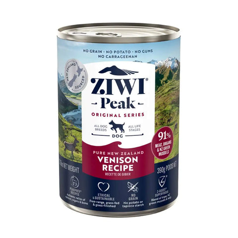 ZIWI Peak Wet Dog Food Venison Recipe 390g- best before 15/04/27