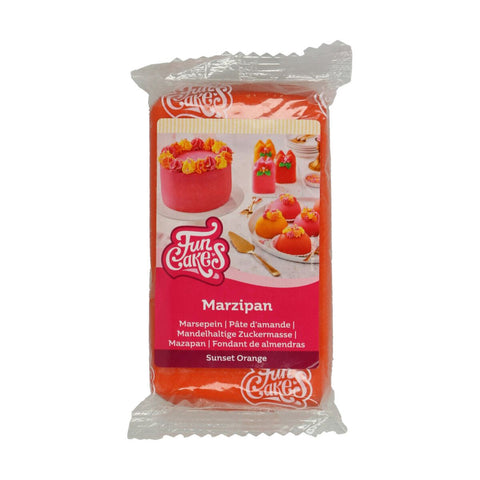 FunCakes Marzipan Sunset Orange 250 g- best before 09/24- scruffy/dented pack