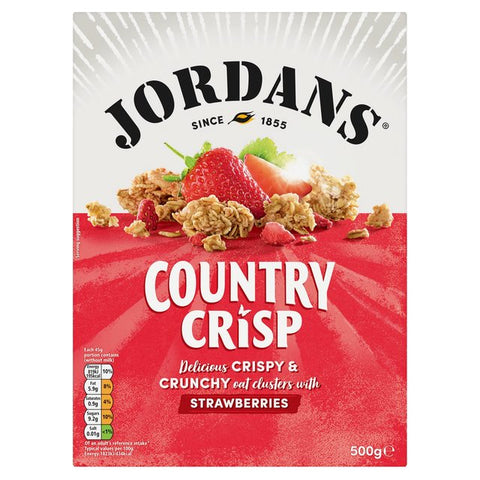 Jordans Strawberry Country Crisp Cereal 500g damaged box best before 09/25