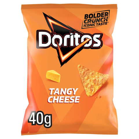 Doritos Tangy Cheese Tortilla Crisps 32x40g, best before 18/10/25, box may come scruffy