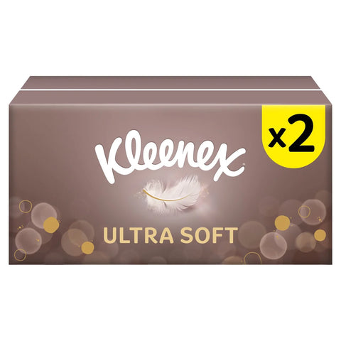 Kleenex Ultra Soft Twin Pack Tissues 64S, packaging may come scruffy