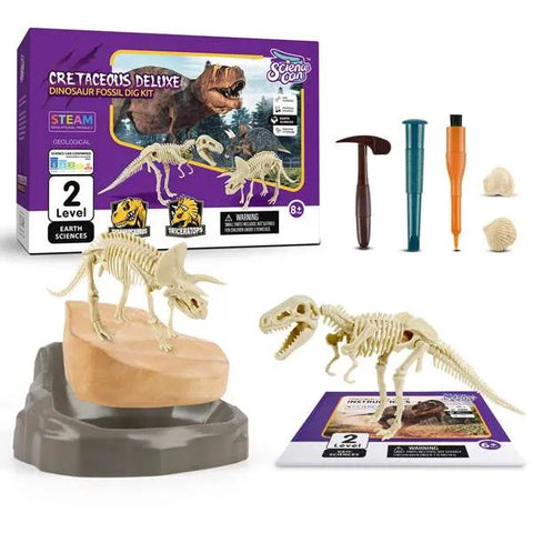 Science Can Cretaceous Deluxe Dinosaur Fossil Dig Kit, New but open, scruffy box