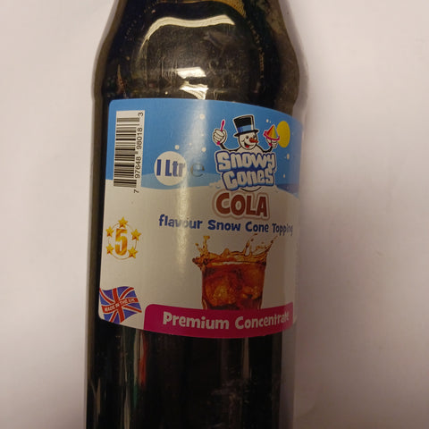 Snowy cone cola topping premium concentrate 1l, best before 1/26 (ref Q14)