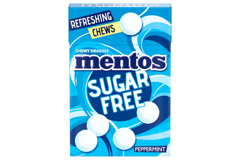 Mentos - Sugar Free - Peppermint Flavour Chewy Mint - 45g- best before 07/25