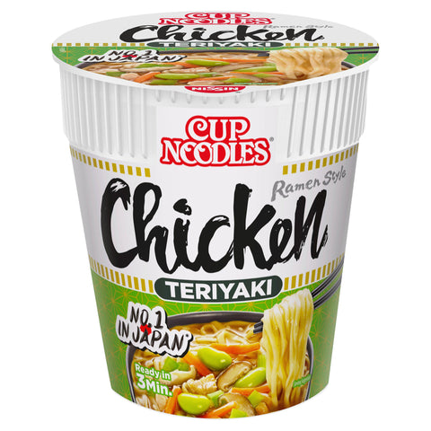 Nissin Cup Noodles Chicken Teriyaki Instant Ramen Style Pot 70g, best before 01/25, dirty box