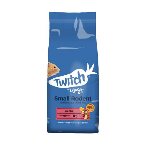 Twitch Small Rodent Food – Mice, Hamsters & Gerbils 1kg best before 11/9/23 damaged/taped bag