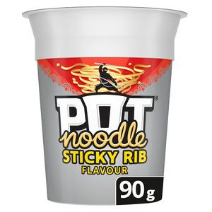 Pot Noodle Sticky Rib 90g- best before 12/24- dented pot