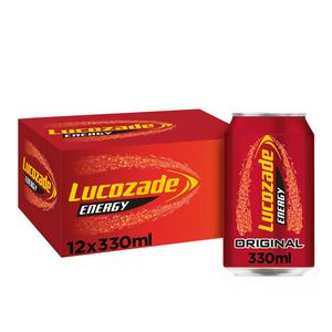 Lucozade Energy Drink Original Cans 12x330ml - best before 01/25- (ref E145)