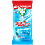Green Shield Glass & Window Wipes - 1 Pack of 70 large wipes