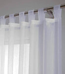 Megachest lucy Woven Voile Tab Top Curtain 2 Panels with ties (pure white), condition new but missing a tie back