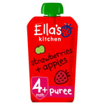 Ella's Kitchen Strawberries & Apples Baby Food Pouch 4+ Months 120g- best before 05/25- scruffy/slight dirty pouch