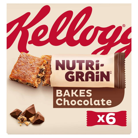 Kellogg's Nutri Grain Chocolate Chip Bakes 6 x 45g per pack- best before 04/25-scruffy box