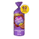 Snack A Jacks Chocolate Chip Sharing Rice Cakes 180g, best before 02/11/24, slightly crushed