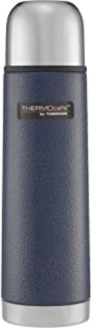 Thermos Stainless Steel Flask, Hammertone Blue, 1 l- new but the lid/cup has a dent, does not affect use