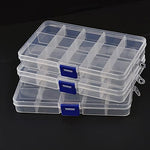 PATILWON 3Pack Plastic Storage Boxes Grids Organizer with Movable Dividers - small- new