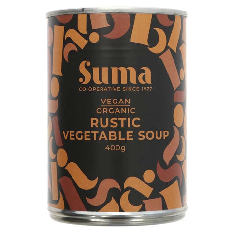 Suma Rustic Vegetable Soup 400g- best before 01/27- dirty/dented tins