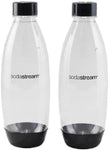 Sodastream Bottle 2 Pack, 2x 1L Water Bottle, Black- new but slight marks around the bottles- scruffy seal