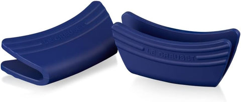 Le Creuset Side Handle Grips, Set of 2, Silicone, Adaptable, Heat resistant to 250°C, Azure- new but open scruffy box