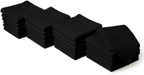 Encasa Dish Towels Cotton 30x30 cm, Pack of 24,  Black, condition new, no original packaging