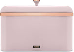 Tower Cavaletto Bread Bin with Removable Lid, Large  Pink and Rose Gold- new but dented back/ scruffy box