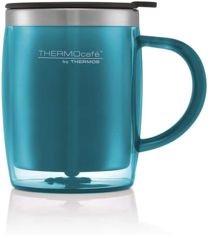 Thermo Cafe , Translucent Desk Mug 450ml Lagoon-New but it has a small chip at the base does not affect use