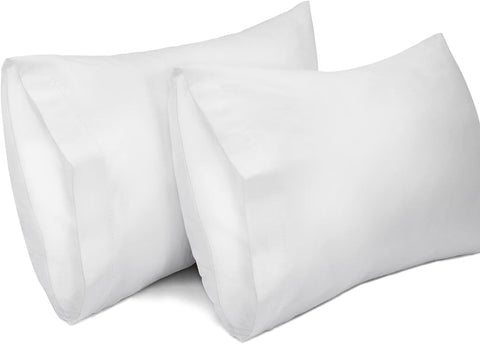 Lirex 2 Pack Pillow Cases, 100% Cotton , white , queen , new , open box