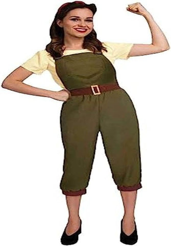 amscan Adult Ladies Land Girl Costume, size L (UK 14-16) condition new but open bag