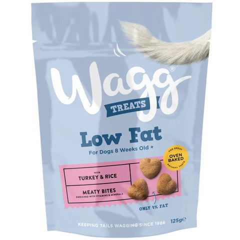Wagg Low Fat Turkey & Rice Dog Treats - 125g - best before 02/26- scruffy pack