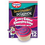 Dr. Oetker Spectacular Science Crazy Colour Changing Icing Cupcake Mix 295g- best before 05/24- scruffy box