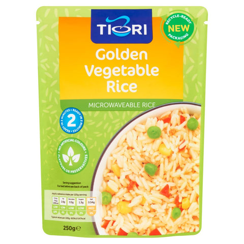 Tiori Golden Vegetable Microwave Rice 250G- best before 22/07/24