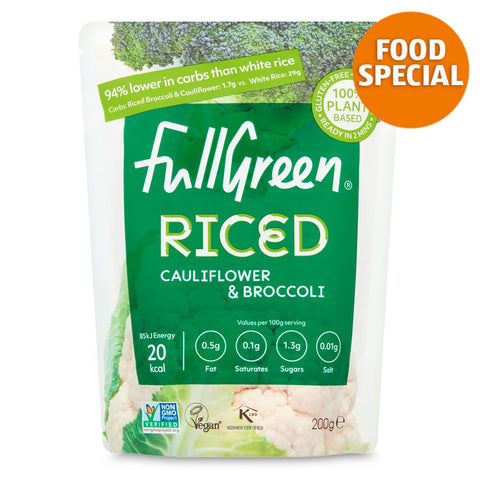 Fullgreen Riced Cauliflower & Broccoli 200g - Best Before 10/25