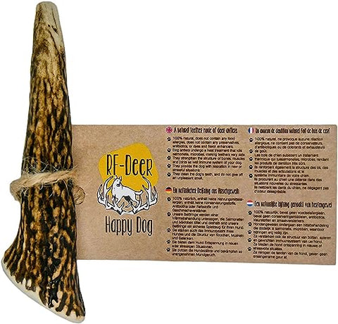 RF – Deer | Natural Deer Antler for Dogs | HARD | 2 pcs | M | 51-70 g | 11-13 cm- best before 31/12/27 -(Ref E151)