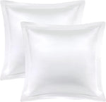 PiccoCasa Satin Pillow Cases 2 Pack with Envelope Closure- White 65x65cm- new but broken packaging