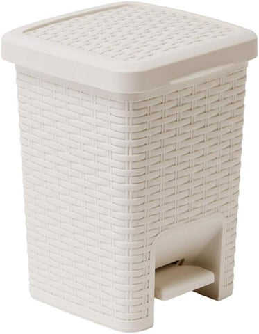 Addis Rattan Effect Square Waste Trash Bin, 6 L Cream, condition new, light marks