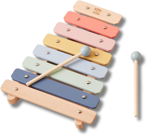 Just Bee Kids Wooden Xylophone with Beaters, New, open, scruffy box, some dust marks, need to be cleaned before use
