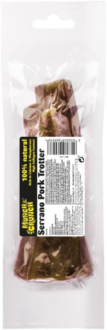 Munch & Crunch Dog Treat Serrano Pork Trotter Meaty Bone 300g, best before 02/27