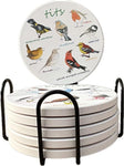 Bird Ceramic Coasters For Drinks set of 6 , new but small chip on 1 coaster