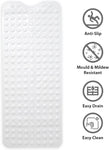 ANSIO Long Bathtub Mat PVC 100 x 40cm Solid White- new but slightly damaged packaging