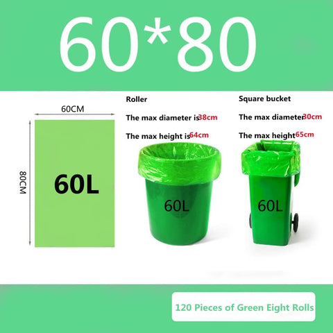 RTBQJ-AT 100% Biodegradable Bin Liners, 60L , 15 count x 2 pack