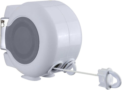 Metaltex 30 m Retractable Clothes Line, White, 30m , new but two wall plugs missing , open , scruffy box
