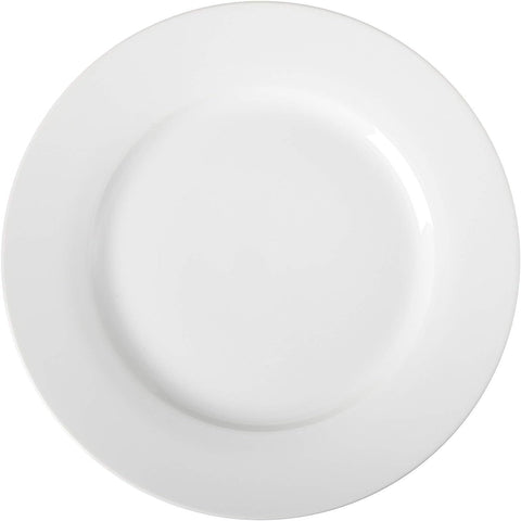 Amazon Basics 6-Piece White Dinner Plate Set, 10.5 inches, condition new but open box