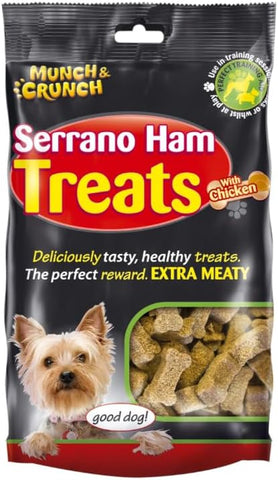 Munch & Crunch Dog Treats Serrano Ham Treats With Chicken 175g, best before 01/27