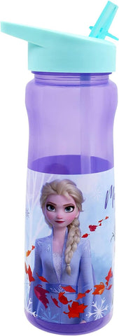 Disney Frozen Water Bottle with Straw Reusable 600ml, condition new, no original packaging