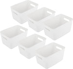 A Selected 6 Plastic Storage Boxes, white, condition new but no box