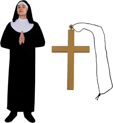 MENS NUN FANCY DRESS COSTUME, size M , like new ( ref tt122)