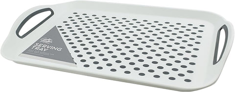 Large White Plastic Serving Tray ( 28.5cm x 40.5cm) 1 Piece - Anti-Slip, condition new