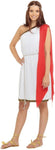 White & Red Greek Goddess Costume - (Adult Size) 1 Set - size 10-14 new but opened scruffy packaging