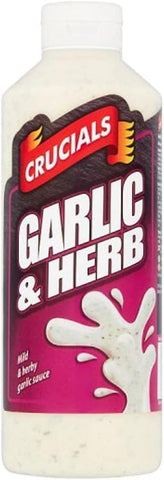 Crucials Garlic & Herb Sauce 1 Litre- best before 03/25- missing cap